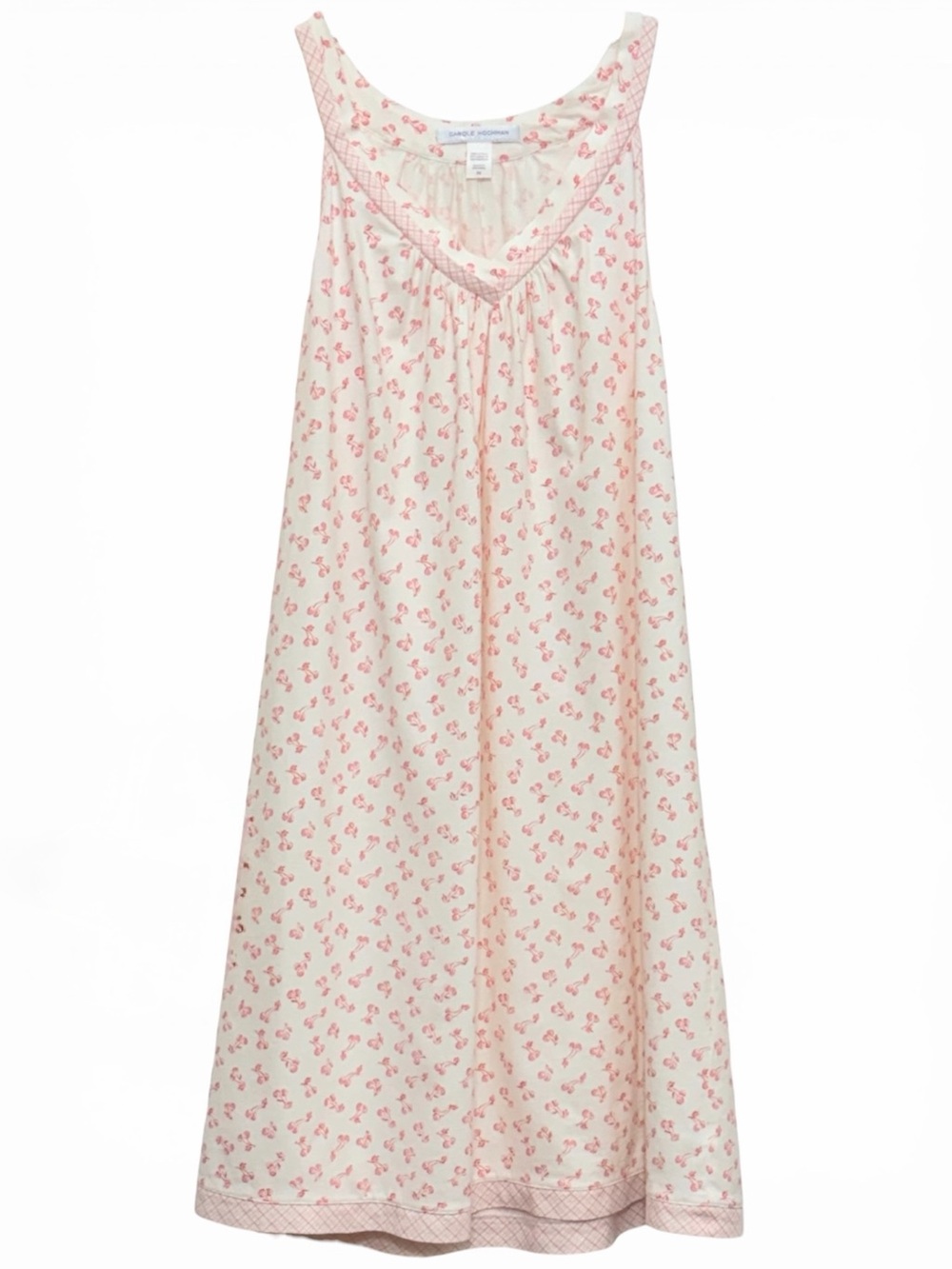 Vintage Carole Hochman Cotton Cherry Print Nightgown Y2K Cottagecore M